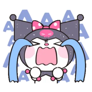 😭 3c57a181 Kuromi AAAA คุโรมิ, ร้องไห้, อนิเมะ, การ์ตูน, สติกเกอร์, ซานริโอ้ telegram sticker