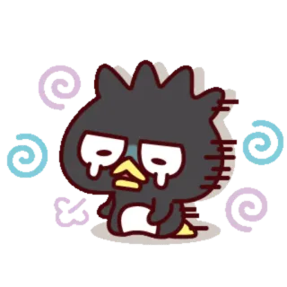 😢 453fd7df Badtz-Maru แบดแบดซ์มารุ, เพนกวิน, ซานริโอ, เศร้า, ร้องไห้, การ์ตูน telegram sticker