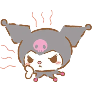 😡 68234a3c Kuromi คุโรมิ, ซานริโอ้, การ์ตูน, โกรธ, อนิเมะ, น่ารัก, ตัวละคร, สติกเกอร์ telegram sticker