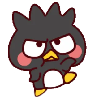 🤨 76ad1aa7 Badtz-Maru เพนกวิน, แบดแบดซ์มารุ, ซานริโอ้, โกรธ, ตัวการ์ตูน telegram sticker