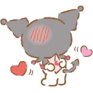 💌 76f946e3 Kuromi คุโรมิ, ซานริโอ้, น่ารัก, คาวาอิ, หัวใจ, การ์ตูน telegram sticker