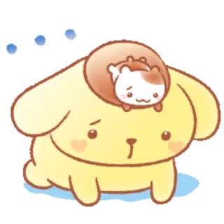 😥 8e9edee7 Pompompurin ปอมปอมปุริน, หมา, การ์ตูน, น่ารัก, ซานริโอ้, แฮมสเตอร์ telegram sticker