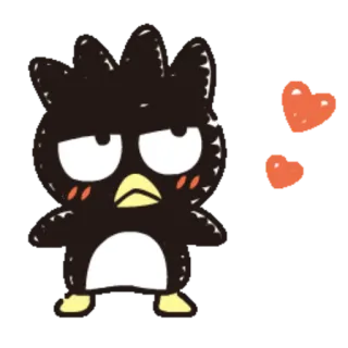 😶 92663fa2 Badtz-Maru แบดแบดซ์มารุ, เพนกวิน, การ์ตูน, ซานริโอ้, หัวใจ, น่ารัก telegram sticker