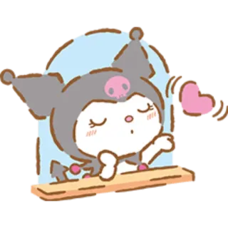 ❤️ f3b0b1f3 Kuromi คุโรมิ, อนิเมะ, น่ารัก, การ์ตูน, คาวาอิ, หัวใจ, ง่วง telegram sticker