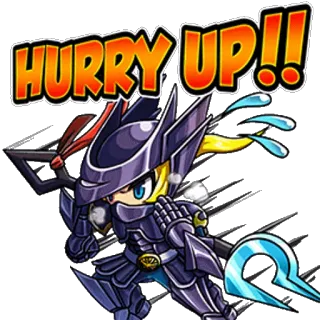 👬 0dec4e8b HURRY UP!! 서둘러, 속도, 만화, 캐릭터 telegram sticker