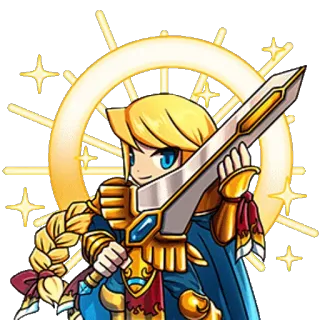 ☀ 51de23db 애니메이션, 소녀, 검, 전사, 기사, 갑옷 telegram sticker