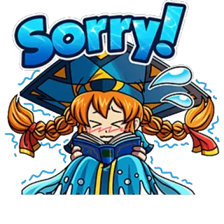 👬 8f0b2bc1 Sorry! 사과, 후회, 당황, 귀여운, 만화, 애니메이션 telegram sticker