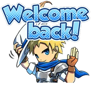 👐 b8d02685 Welcome back! 환영, 돌아옴, 만화, 캐릭터, 인사 telegram sticker