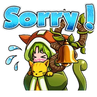 👬 c1f98a90 Sorry! 미안, 사과, 귀여운, 고양이, 캐릭터, 만화, 감정 telegram sticker