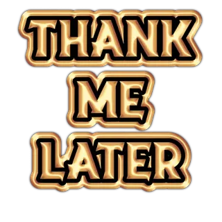 🙏 385641e8 THANK ME LATER gracias, sarcasmo, humor, gracioso, texto, cita telegram sticker