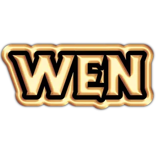 ⏰ 5b8af83e WEN WEN, Texto dorado, Texto, Meme telegram sticker