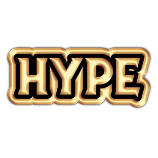😵‍💫 b0cbf1de HYPE hype, dorado, texto, palabra, estiloso, moderno telegram sticker