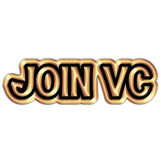 🎙 dbaddd42 JOIN VC unirse, VC, texto, oro, invitación telegram sticker