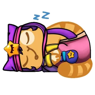 ❤️ 0458a827 นอนหลับ, การ์ตูน, การนอน, แมว, ลูกแมว, งีบ telegram sticker