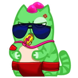 ❤️ da9bd67a แมว, โกรธ, สติกเกอร์, การ์ตูน, แว่นกันแดด, นกหวีด telegram sticker