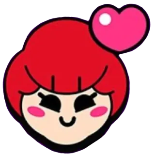 ❤️ d8ef0f04 Pam Brawl Stars jeu, dessin animé, cheveux roux, coeur, mignon whatsapp sticker