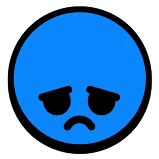 😢 6bf323db traurig, blau, Emoji, Stimmung, unglücklich, Ausdruck whatsapp sticker
