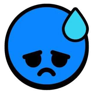 😞 ef22123a Emoji, Schweißtropfen, Traurig, Besorgt, Blau whatsapp sticker
