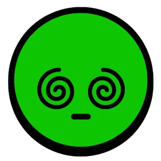 😵 ff5ef6bb Emoji, Benommen, Grün, Gesicht, Spiralaugen whatsapp sticker