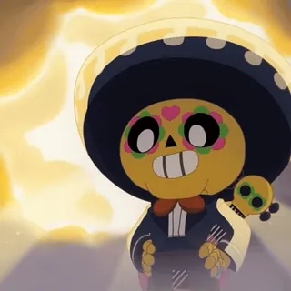 😇 0568a9b9 personnage, mexicain, squelette, musique, dessin animé whatsapp sticker