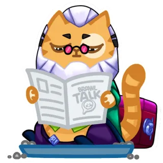 🧐 1df2673a Brawl Stars BRAWL TALK แมว, brawl stars, เกม, การ์ตูน, แว่นตา, สัตว์ telegram sticker