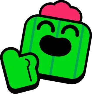 👍 0bde2235 Spike Brawl Stars cactus, brawl stars, jeu, personnage, spike whatsapp sticker