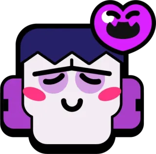 💜 2133d91a Emz Brawl Stars brawl stars, emz, jeu vidéo, personnage, cœur, dessin animé, mignon whatsapp sticker