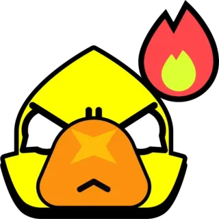 😡 cb1a0999 en colère, feu, jaune, canard, emoji, dessin animé, expression, flamme whatsapp sticker