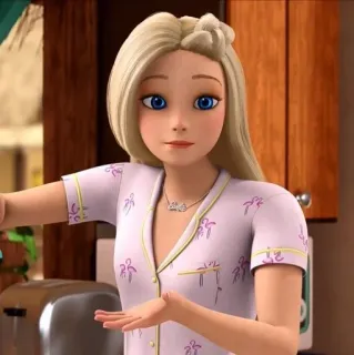 💙 d9177fec Barbie Barbie, karakter, rambut pirang, kartun telegram sticker