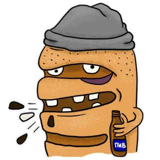 🤕 212e2835 ПИВ cartoon, bier, alcohol, personage whatsapp sticker