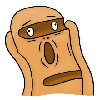 😱 715e5a7a Cartoon, Geschokt, Bang, Gezichtsuitdrukking, Wezen whatsapp sticker