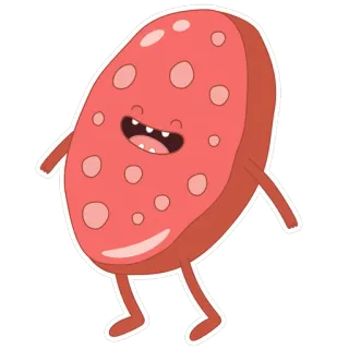 😂 7cfa4788 мультфильм, еда, персонаж, улыбающийся, овальный, причудливый telegram sticker