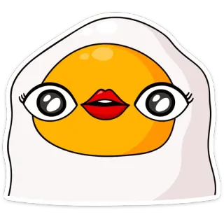 👀 32020112 계란, 음식, 귀여운, 만화, 아침, 웃긴, 눈, 입술 telegram sticker
