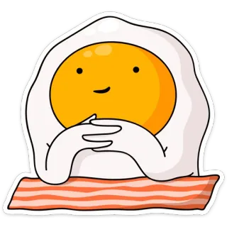 ☺️ 9737fc8c 계란, 베이컨, 아침, 음식, 만화, 스티커 telegram sticker
