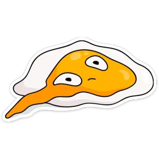 ☹️ 7771872a egg, fried egg, breakfast, food, cartoon telegram sticker