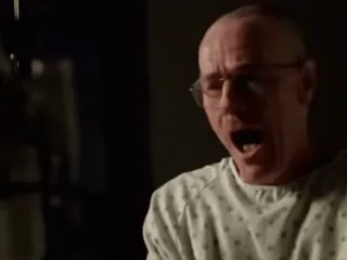 🌟 b9e68ab4 Walter White Breaking Bad Walter White, Breaking Bad, kanker, berteriak, gaun rumah sakit telegram sticker