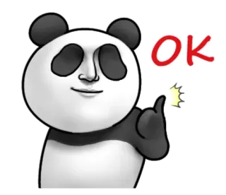 👌 60588708 OK 팬더, OK, 동의, 동물, 스티커 telegram sticker