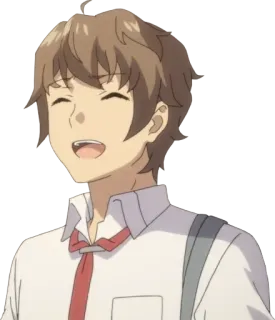 😂 c0be1a87 anime, nhân vật, cười, vui vẻ, bé trai telegram sticker