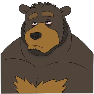 😞 0d9e02a4 곰, 슬픈, 만화, 동물, 포유류, 야생 동물, 불곰 telegram sticker
