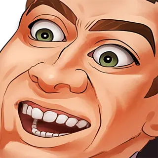 😃 7ee7ebec faccia, espressione, cartone animato, uomo, arrabbiato, meme telegram sticker