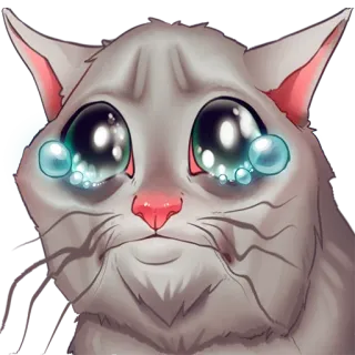 😭 bad567d3 gatto, piangere, triste, animale, lacrime, meme, kawaii telegram sticker
