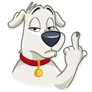 🖕 4f55117b 犬, 中指, 攻撃的, 漫画, ジェスチャー, 失礼 telegram sticker