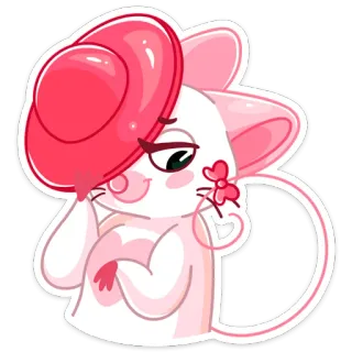 ☺️ d079d1ac Мультфильм, Кот, Милый, Розовый, Животное, Наклейка whatsapp sticker