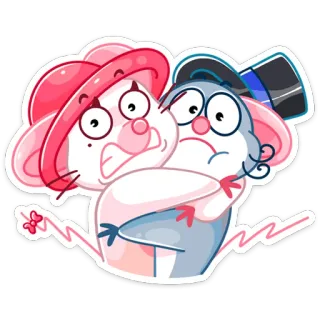 😬 fd408a09 мультфильм, мыши, анимация, стикер, дружба, пара whatsapp sticker
