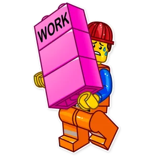 👷 344af1ca WORK Lego, gạch, việc làm, công việc, xây dựng, hoạt hình telegram sticker