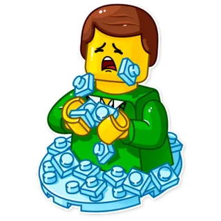 😭 461a594d Lego, buồn, khóc, gạch, đồ chơi telegram sticker