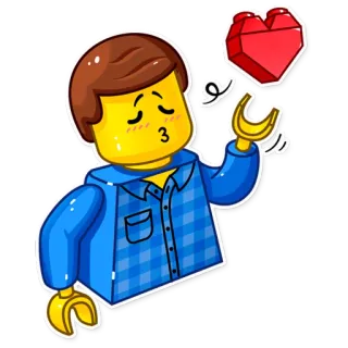 😘 c02c4f92 Lego, trái tim, tình yêu, Ngày Valentine, hoạt hình, gạch telegram sticker
