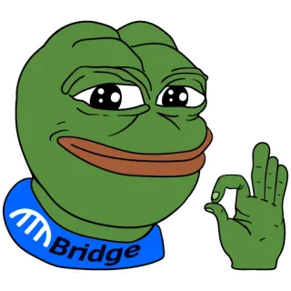 👌 a0a0fd77 Pepe the Frog Bridge 페페, 개구리, 밈, 오케이 손, 인터넷 밈 telegram sticker