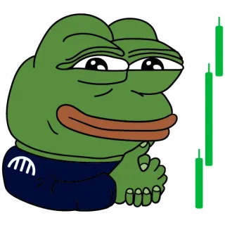 📈 a350df8a Pepe the Frog 페페, 개구리, 밈,  smug (만족스러운), 인터넷 문화, 금융 telegram sticker