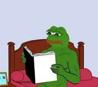 📎 81de83e3 Pepe the Frog pepe, rana, lettura, meme telegram sticker